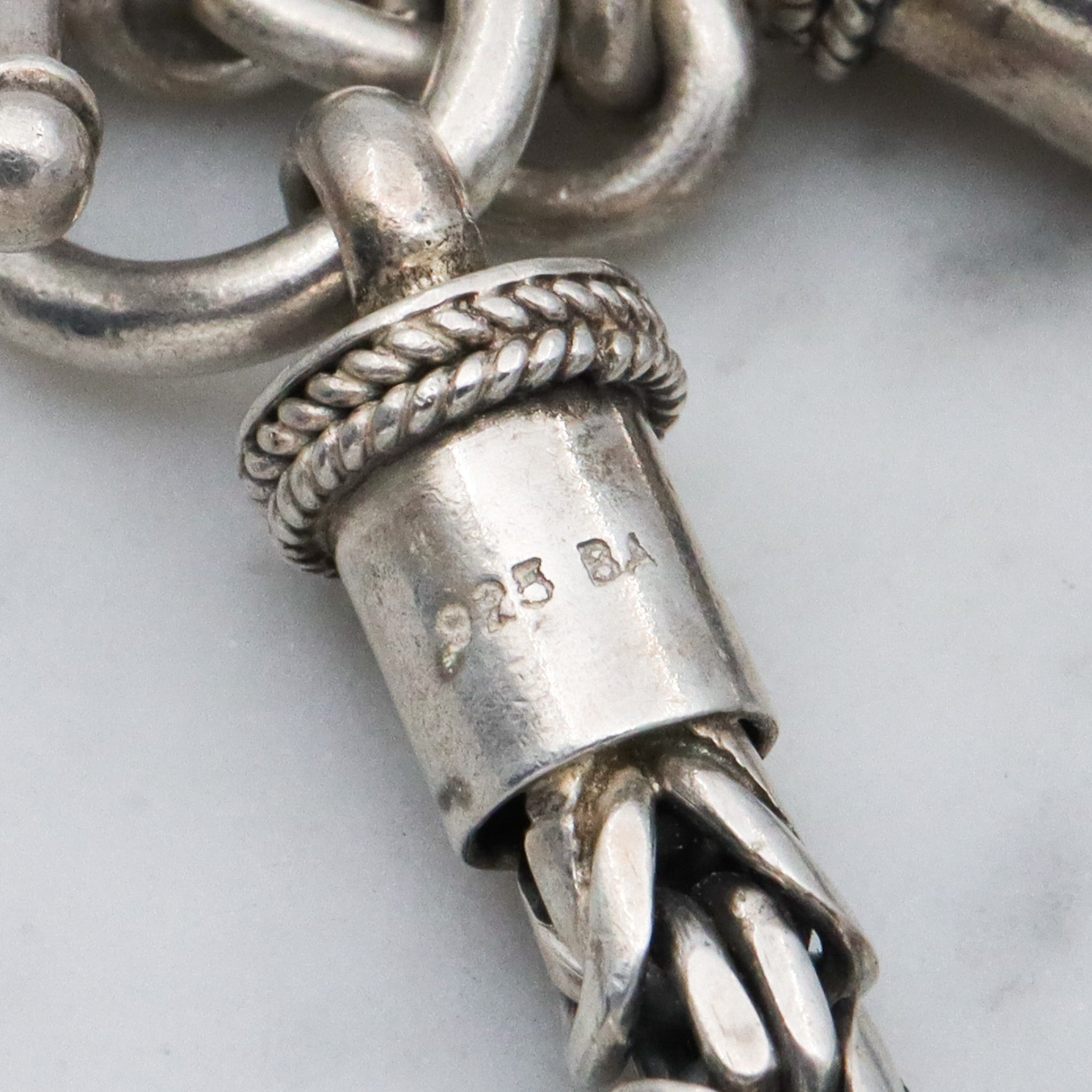 Vintage sterling silver 5mm byzantine link bracelet